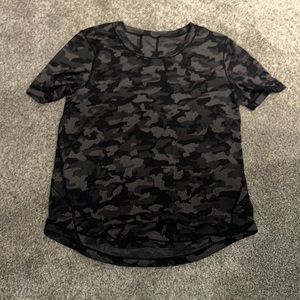 Lululemon Black camouflage Short sleeve Running and Training T-shirt